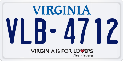 VA license plate VLB4712