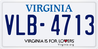 VA license plate VLB4713