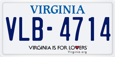 VA license plate VLB4714