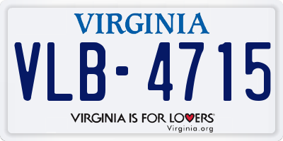 VA license plate VLB4715