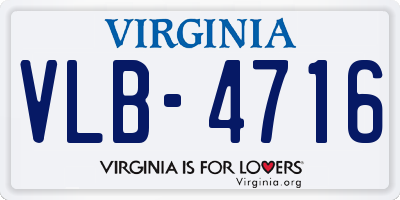 VA license plate VLB4716