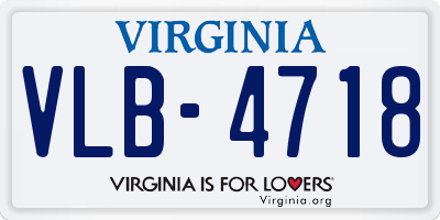 VA license plate VLB4718
