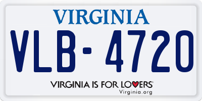 VA license plate VLB4720