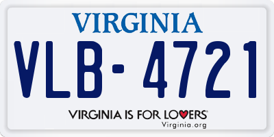 VA license plate VLB4721