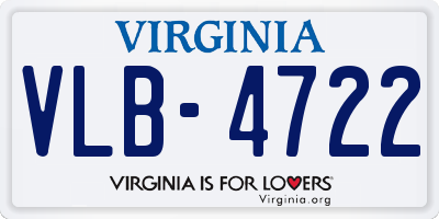 VA license plate VLB4722