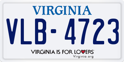 VA license plate VLB4723