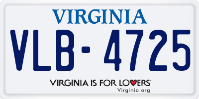 VA license plate VLB4725