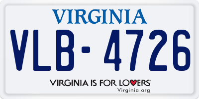 VA license plate VLB4726