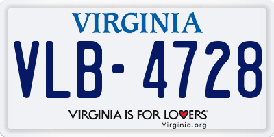 VA license plate VLB4728