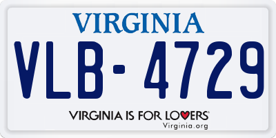 VA license plate VLB4729