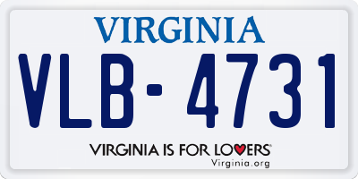 VA license plate VLB4731