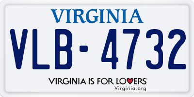 VA license plate VLB4732
