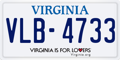 VA license plate VLB4733