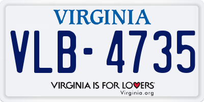 VA license plate VLB4735
