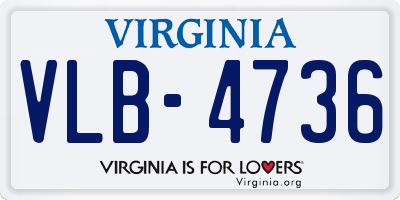 VA license plate VLB4736