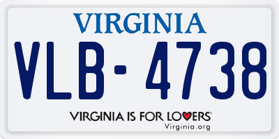 VA license plate VLB4738
