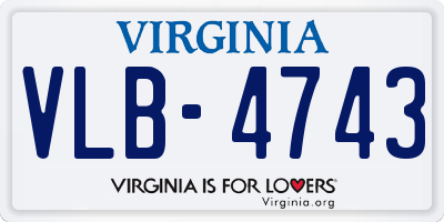 VA license plate VLB4743