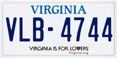VA license plate VLB4744