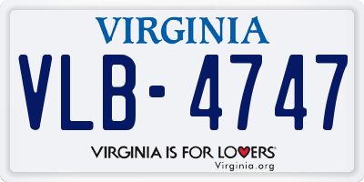 VA license plate VLB4747