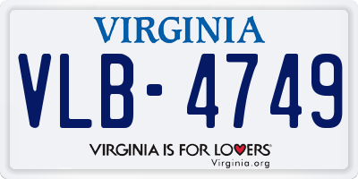VA license plate VLB4749