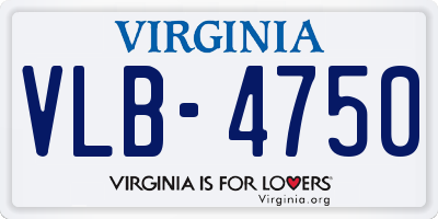 VA license plate VLB4750