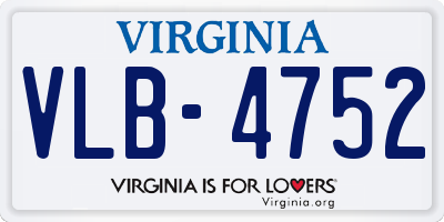 VA license plate VLB4752
