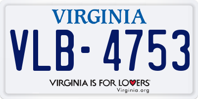 VA license plate VLB4753