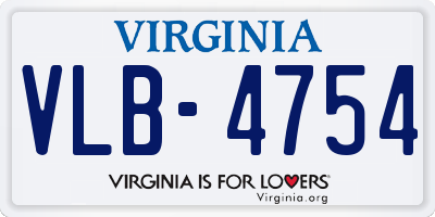 VA license plate VLB4754