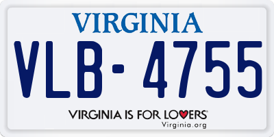 VA license plate VLB4755
