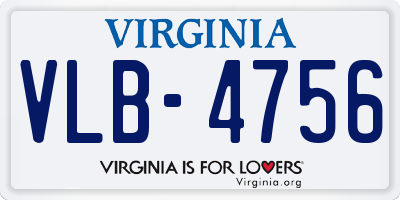 VA license plate VLB4756