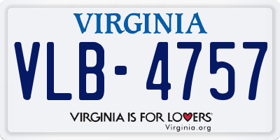 VA license plate VLB4757