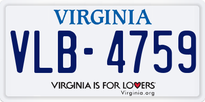 VA license plate VLB4759