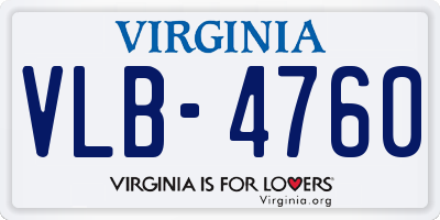 VA license plate VLB4760