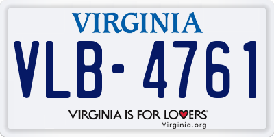 VA license plate VLB4761
