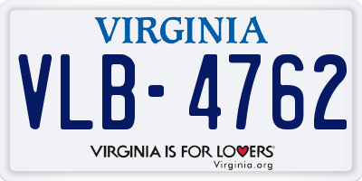 VA license plate VLB4762