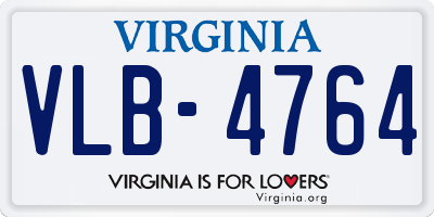 VA license plate VLB4764