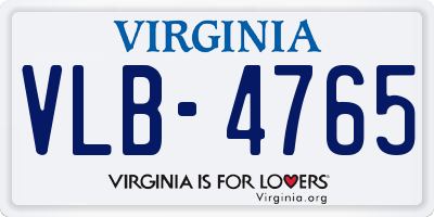 VA license plate VLB4765