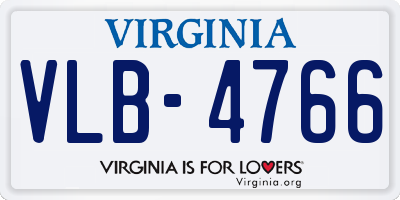 VA license plate VLB4766