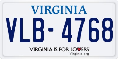 VA license plate VLB4768