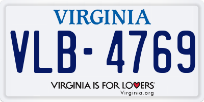 VA license plate VLB4769