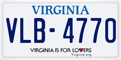 VA license plate VLB4770