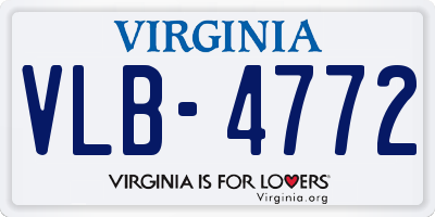 VA license plate VLB4772