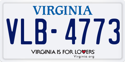 VA license plate VLB4773
