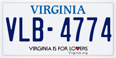 VA license plate VLB4774