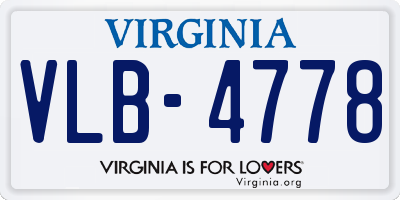 VA license plate VLB4778