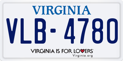 VA license plate VLB4780