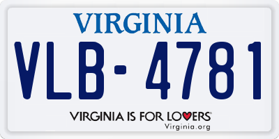 VA license plate VLB4781