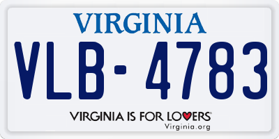 VA license plate VLB4783