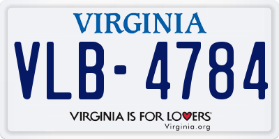 VA license plate VLB4784