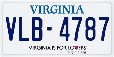 VA license plate VLB4787